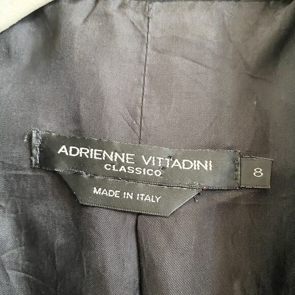 Adrienne Vittadini Womens Blazer Size 8 Black Structured Career Made Italy Lined - Picture 7 of 12